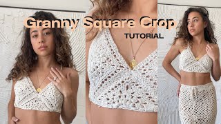 How to CROCHET a summer BRALETTE / DIY Festival crop / Easy tie top / beginner crochet top TUTORIAL