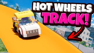 Driving on HOT WHEELS Tracks in a NEW Giant Map in BeamNG Drive Mods!