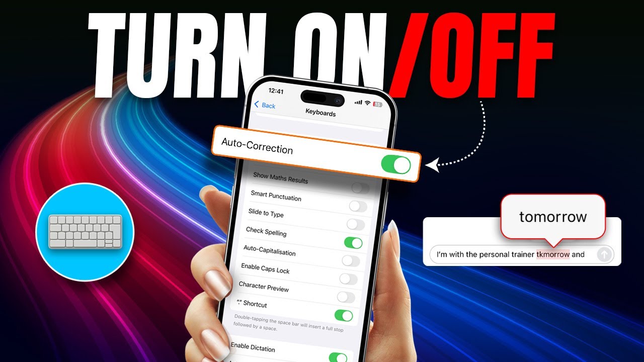 How to Turn On or Off Autocorrect on iPhone (iOS) - YouTube