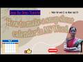 How to make a snapshot calendar in MS word #msword
