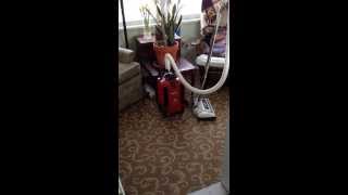 Vintage Eureka Canister Vacuum Vactronic 1790 B and 1271 A comparison