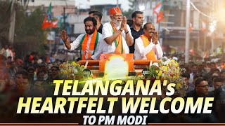 Witness the unmatched enthusiasm at PM Modi's MEGA roadshow at Malkajgiri in Telangana