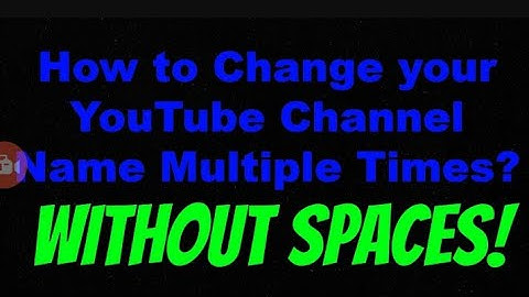 How to make a Youtube username . Without Spaces
