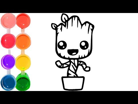how-to-draw-&-color-a-cute-baby-groot-|-family-art-cartooning-|-step-by-step-drawing-tutorial