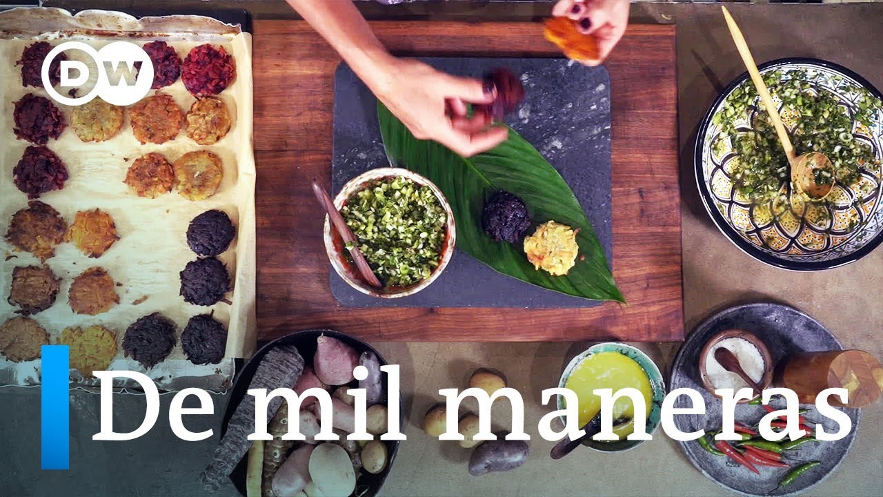 Tortitas de papa con crema de hierbas