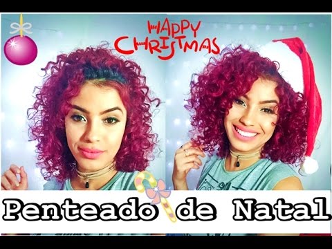 Penteado fofo de NATAL para cabelos curtos CACHEADOS - thptnganamst.edu.vn