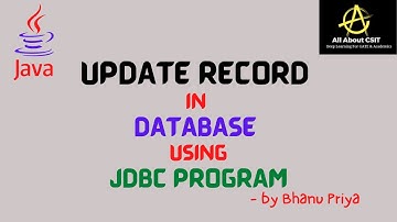 Update Record in database using JDBC Program| lec 9| Advanced Java| BhanuPriya