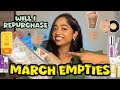 March Beauty Empties ♻️| What I Loved ♥️&amp; Whats Not Worth It ? ❌ Or ✅ | @Bronzebeautydiaries