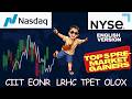 ENGLISH top 5 gainers in #usastocks #premarket #nasdaq #nyse #CIIT #EONR #LRHC #TPET #OLOX