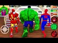 Ironman  hulk  spiderman enter in miss t house  scary teacher 3d