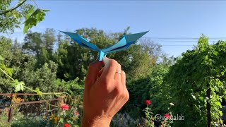 Оригами самолет летучая мышь Бэтмен. Он реально машет крыльями