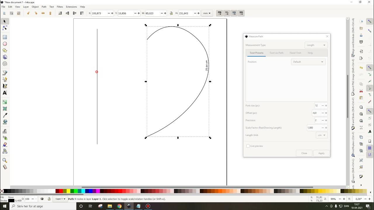 Inkscape tutorial How to measure paths for patternmaking YouTube