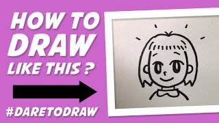 How to Draw Cute Girl Face - Cara Menggambar Wajah Gadis Imut