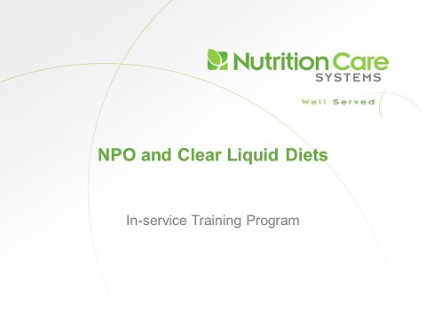 NPO and Clear Liquid Diets