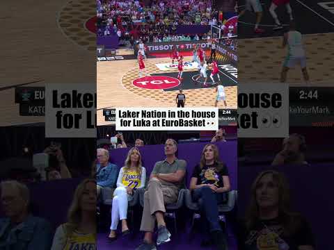 Jeanie Buss and Rob Pelinka showed up to watch Luka Doncic at EuroBasket  👀💜💛