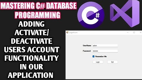 How to Activate/Deactivate Users Accounts in c# | Enable/Disable users Account in c# visaul studio