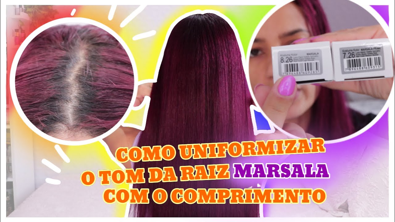 COMO RETOCAR A RAIZ DO MARSALA e IGUALAR O TOM NO COMPRIMENTO DOS FIOS