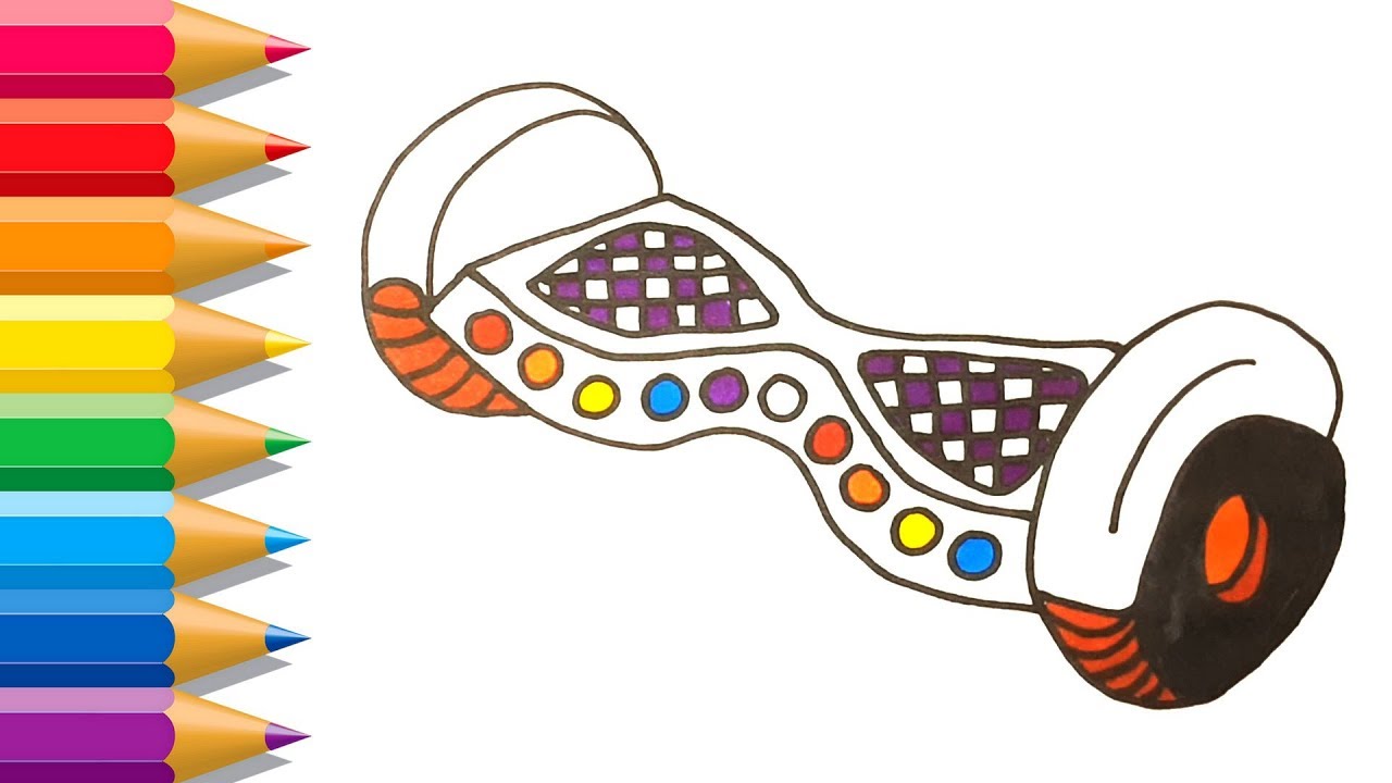 How to Draw Hoverboard Coloring Book Self Balancing Scooter for