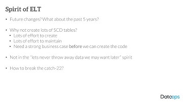 DataOps Platform 5 The Spirit of ELT and Slowly Changing Dimensions