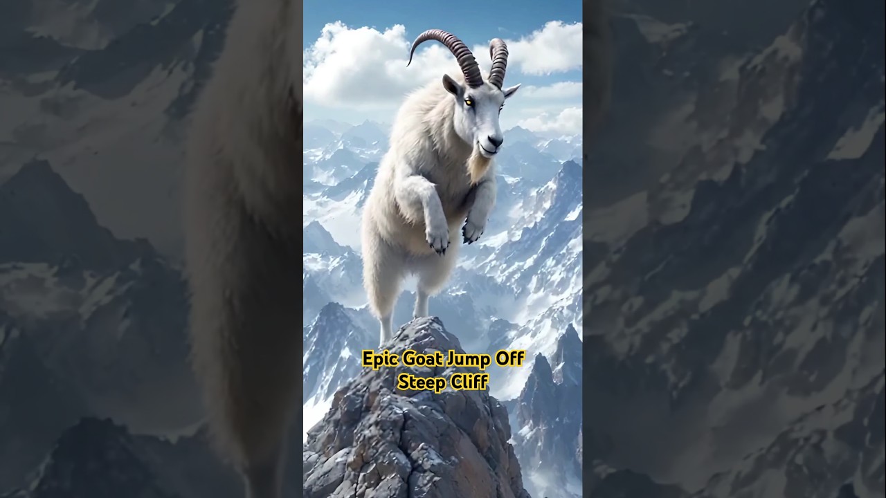 Daring Mountain Goat's Incredible Cliffside Leap! 