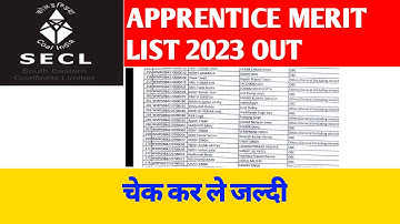 secl merit list 2023 ||apprentice