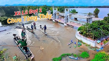 Ongekende horror: tonnen vis stromen over de Tha La Xa-dam, overstromingsfase 2, overstromingssei...