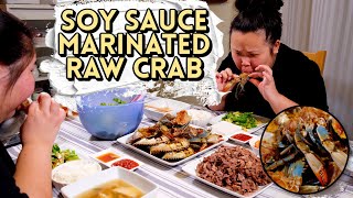 SOY SAUCE MARINATED RAW CRAB (Ganjang Gejang) 간장게장 MUKBANG 먹방 + KOREAN BBQ EATING SHOW!