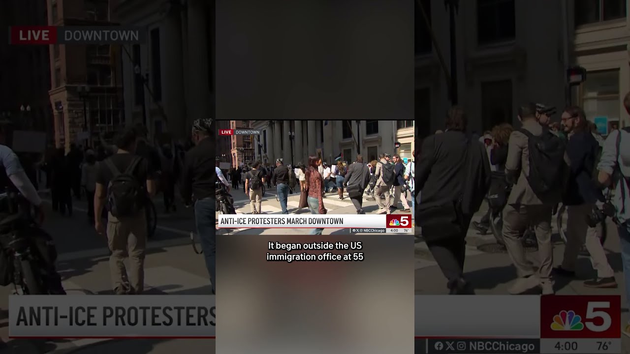 LIVE Video Shows Anti ICE Protesters Marching In Downtown Chicago