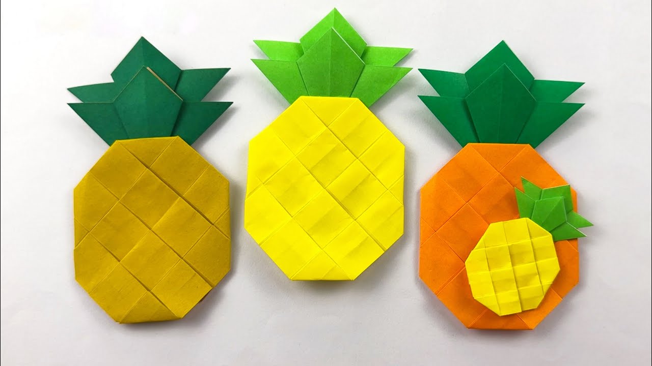 折り紙】簡単かわいい！パイナップルの折り方！お部屋の飾りにぴったり