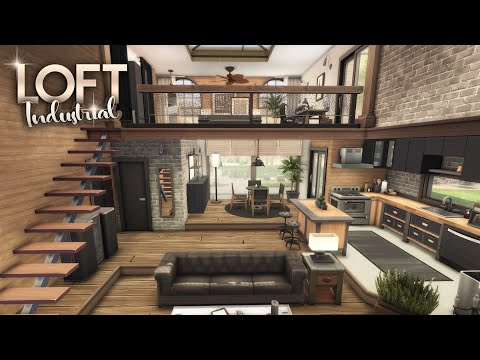 видео: BASE GAME Industrial LOFT House | No CC | The Sims 4: Speed Build