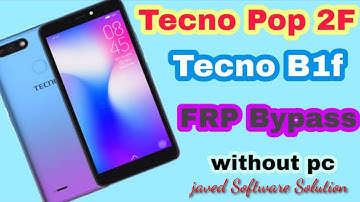 Tecno Pop 2F (B1F) Frp Bypass | Tecno Pop 2F (B1F) Google Account Unlock | without PC