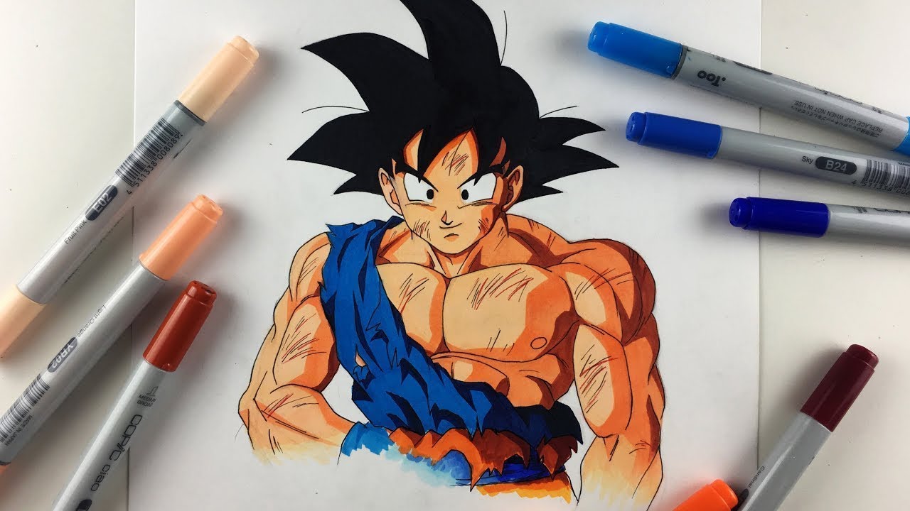 Desenhando Goku Aula grátis, aprenda a desenhar seus personagens de anime.  By : Manual de um desenhista acesse:  #Curta, By Desenhar não é um dom e sim determinação