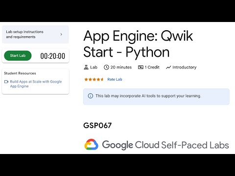 GSP067-App Engine: Qwik Start - Python |  Google Cloud Qwiklabs 2025