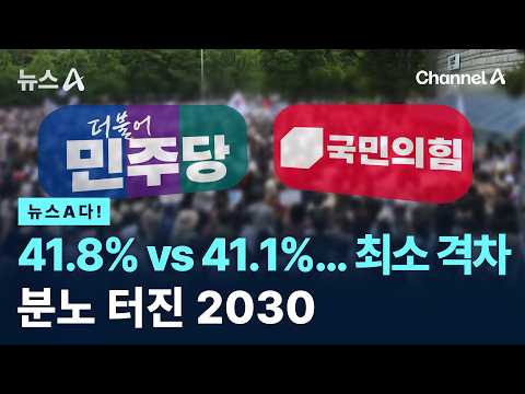 [뉴스A다!]  41.8% vs 41.1%… 최소 격차 분노 터진 2030 / 채널A / 뉴스A