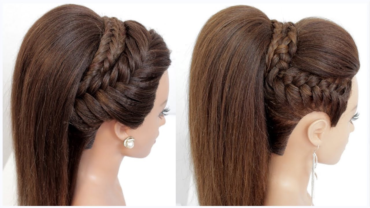 2 half up half down hairstyles with braids for long hair