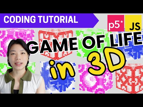 p5.js Coding Tutorial | Game of Life... in 3-D!