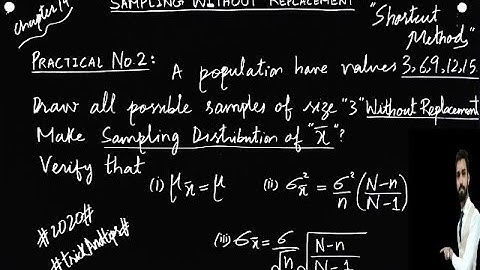 BSC Statistics Part 2 Practical of Sampling Without Replacement in 2020 | Statistics Tutor