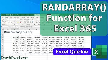 New RANDARRAY Function for Excel 365 - Excel Quickie 50