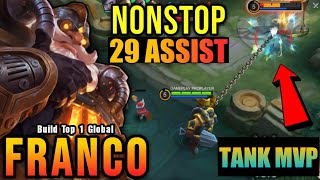 MVP Plays!! Franco Best Build 2023 TANK Unstoppable  - Build Top 1 Global Franco ~ Mobile Legends