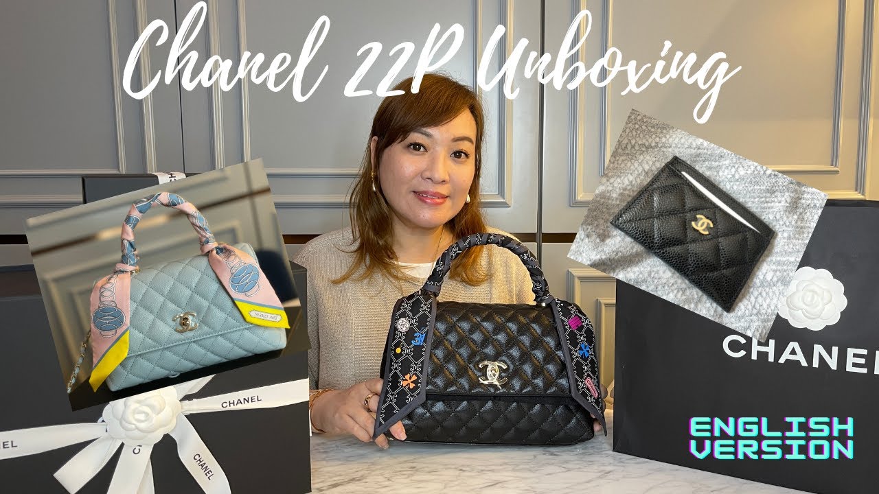 Chanel 22P Unboxing | Baby Blue Small Coco Handle | Black Classic ...