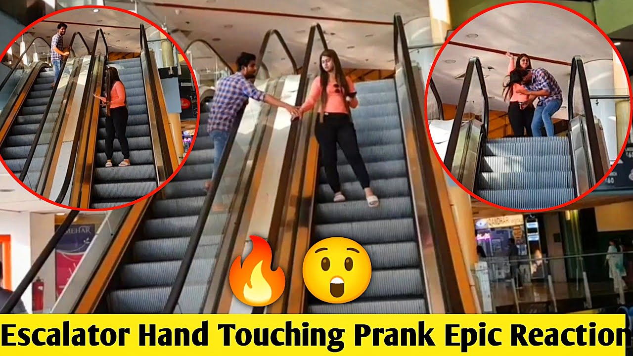 TOUCHING STRANGER HAND ON THE ESCALATOR | ESCALATOR PRANK | ABHISHEK ...
