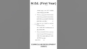 CURRICULUM DEVELOPMENT 10007 M.Ed FIRST YEAR SEVENTH PAPER 2024 #pyq #himanshusir