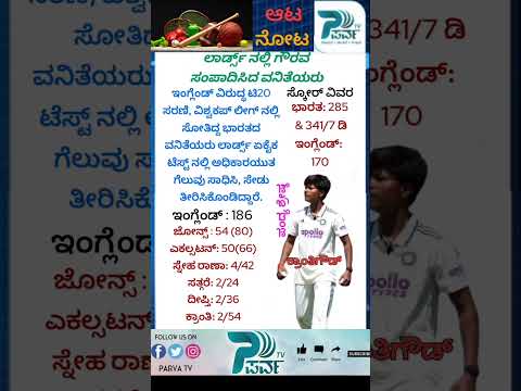 ಸೇಡು ತೀರಿಸಿಕೊಂಡ ವನಿತೆಯರು l England l India l Test cricket l Parva TV