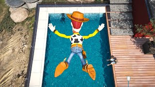 Gta 5 Water Ragdolls Woody Jumperfalls Vol.114 Euphoria Physics Funny Moments