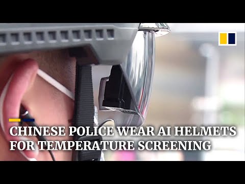 Coronavirus: Chinese police wear smart helmets to check body temperature in crowds