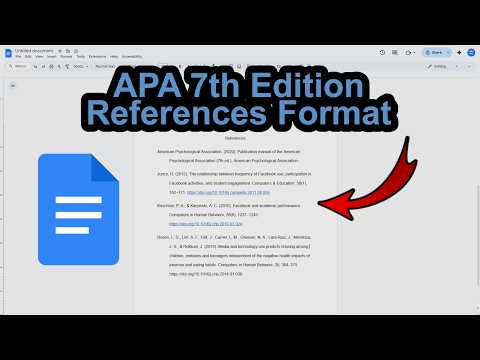 How to Format References in APA 7th Edition Google Docs