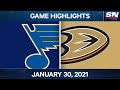 NHL Game Highlights | Blues vs. Ducks - Jan. 29, 2021