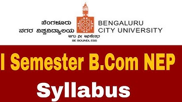 Bangalore City University Update: UG I Semester B.com Syllabus copy @nvrupdates36