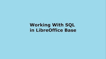 How to use LibreOffice Base to execute SQL statements?