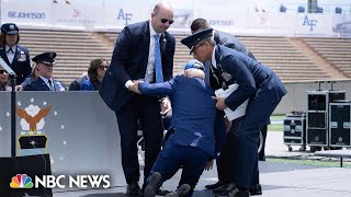 Watch: Biden falls on stage at Air Force Academy graduation